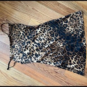 Vintage 90s leopard print slip dress
